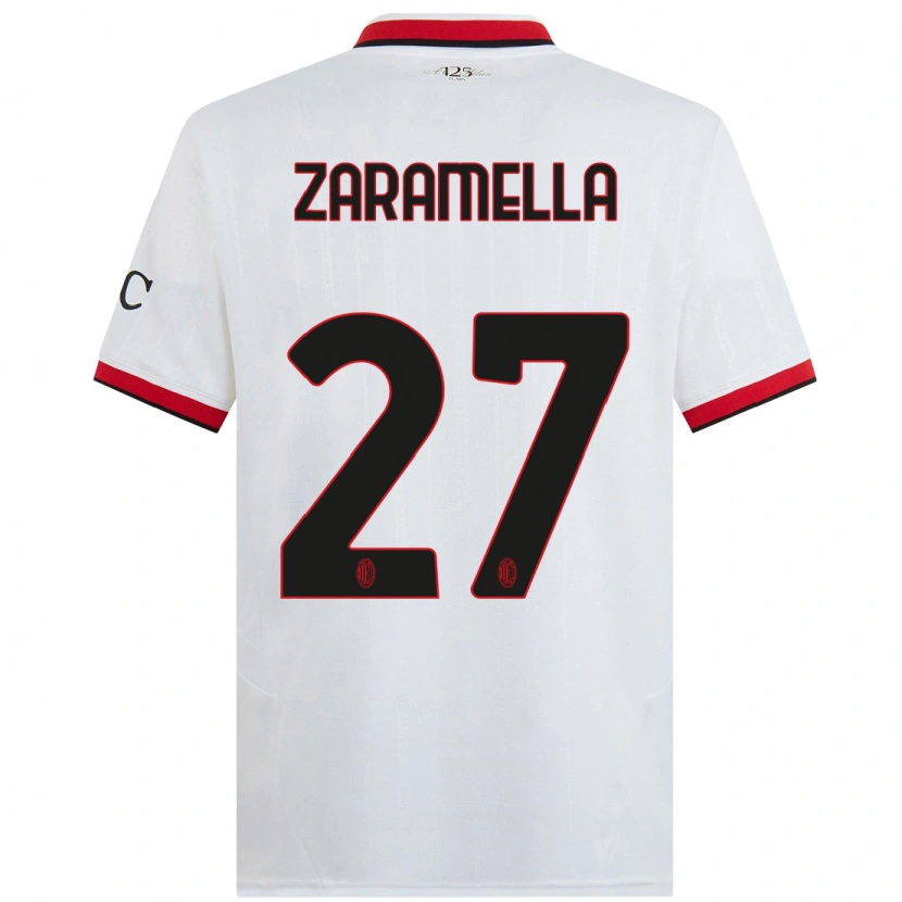 Danxen Barn Mattia Zaramella #27 Vit Svart Röd Bortatröja Matchtröjor 2024/25 Tröjor T-Tröja
