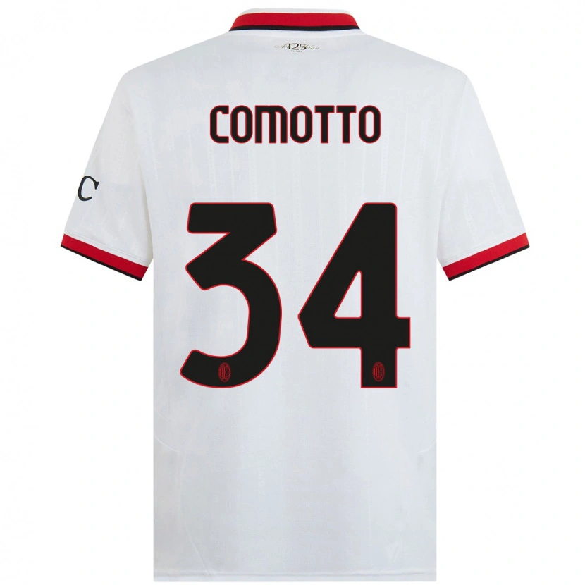 Danxen Barn Christian Comotto #34 Vit Svart Röd Bortatröja Matchtröjor 2024/25 Tröjor T-Tröja