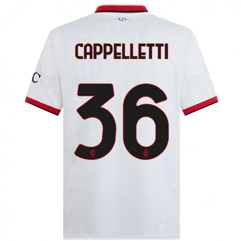 Danxen Barn Mattia Cappelletti #36 Vit Svart Röd Bortatröja Matchtröjor 2024/25 Tröjor T-Tröja