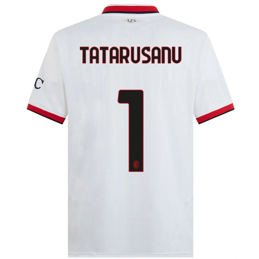 Danxen Barn Ciprian Tatarusanu #1 Vit Svart Röd Bortatröja Matchtröjor 2024/25 Tröjor T-Tröja