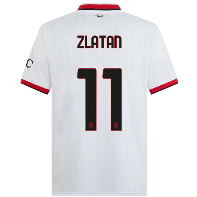 Danxen Barn Zlatan Ibrahimovic #11 Vit Svart Röd Bortatröja Matchtröjor 2024/25 Tröjor T-Tröja