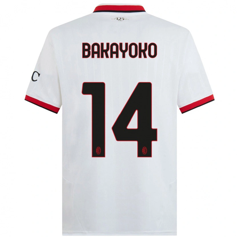 Danxen Barn Tiemoue Bakayoko #14 Vit Svart Röd Bortatröja Matchtröjor 2024/25 Tröjor T-Tröja
