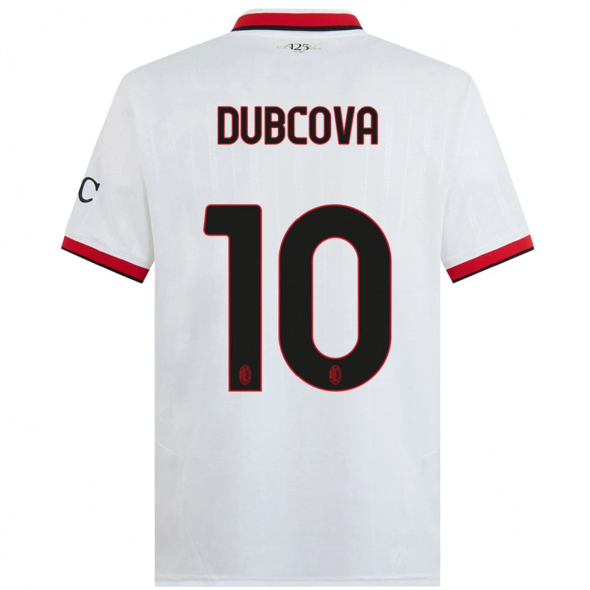 Danxen Barn Kamila Dubcova #10 Vit Svart Röd Bortatröja Matchtröjor 2024/25 Tröjor T-Tröja
