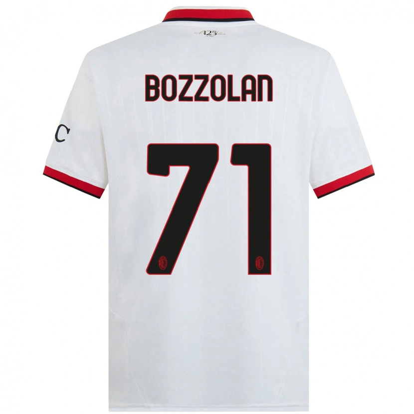 Danxen Barn Andrea Bozzolan #71 Vit Svart Röd Bortatröja Matchtröjor 2024/25 Tröjor T-Tröja
