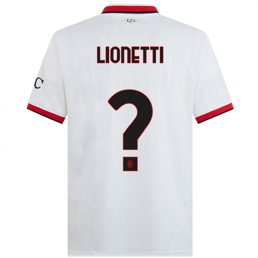 Danxen Barn Francesco Lionetti #0 Vit Svart Röd Bortatröja Matchtröjor 2024/25 Tröjor T-Tröja