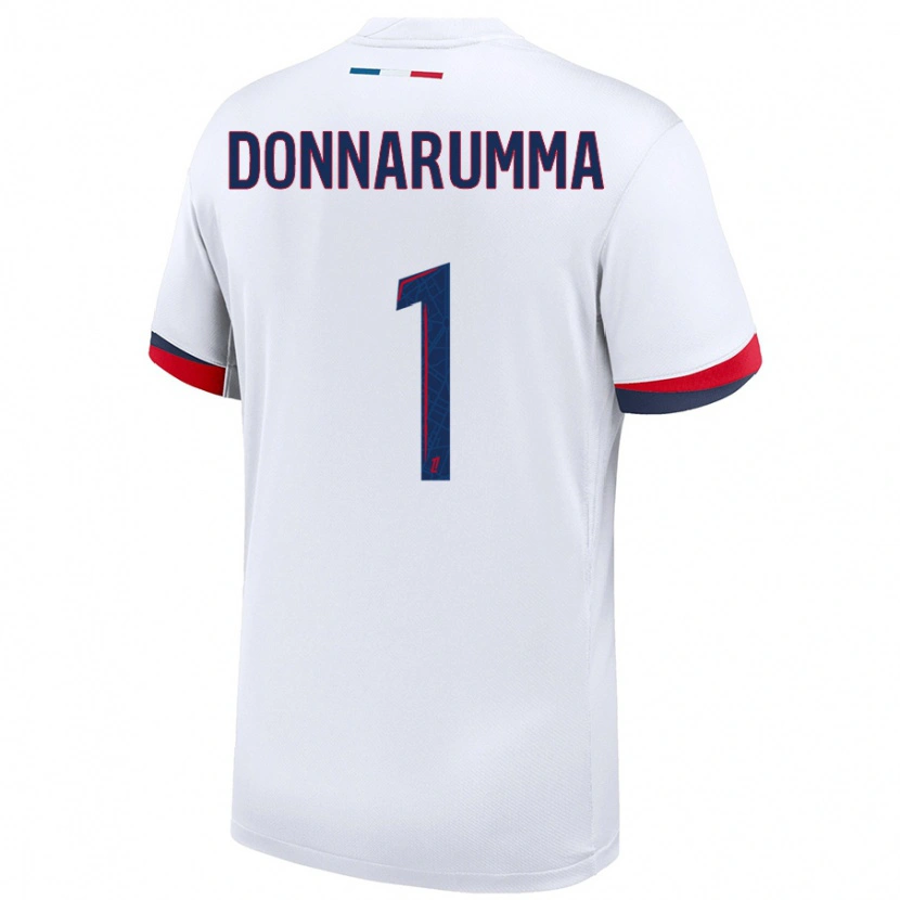 Danxen Barn Gianluigi Donnarumma #1 Vit Blå Röd Bortatröja Matchtröjor 2024/25 Tröjor T-Tröja