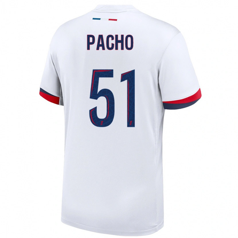 Danxen Barn Willian Pacho #51 Vit Blå Röd Bortatröja Matchtröjor 2024/25 Tröjor T-Tröja