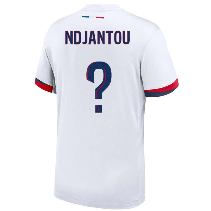 Danxen Barn Quentin Ndjantou #0 Vit Blå Röd Bortatröja Matchtröjor 2024/25 Tröjor T-Tröja