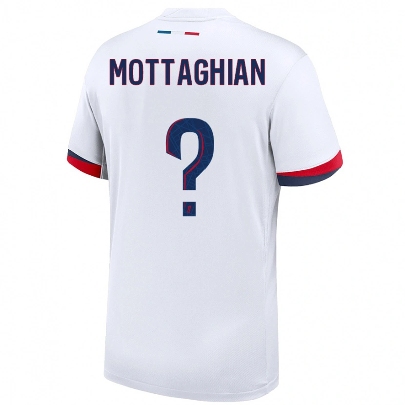 Danxen Barn Keyvan Mottaghian #0 Vit Blå Röd Bortatröja Matchtröjor 2024/25 Tröjor T-Tröja