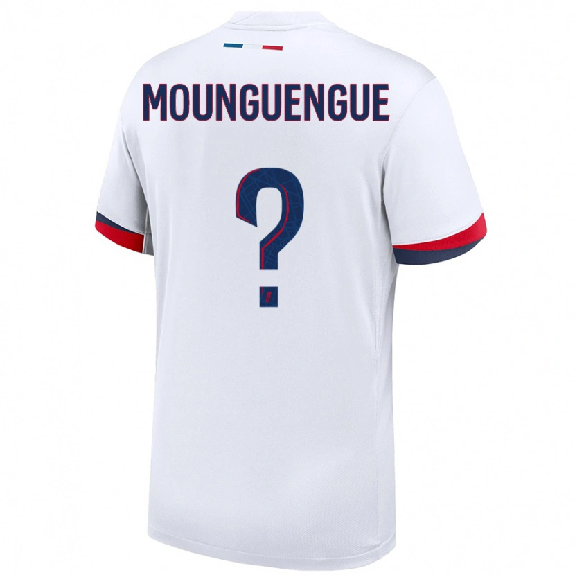 Danxen Barn Pierre Mounguengue #0 Vit Blå Röd Bortatröja Matchtröjor 2024/25 Tröjor T-Tröja