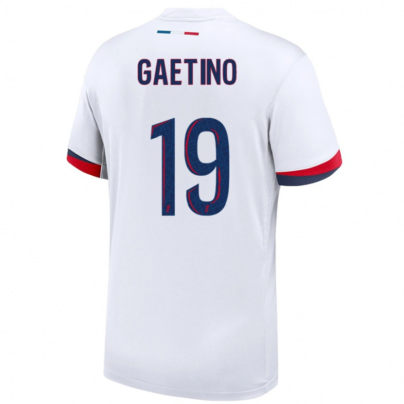 Danxen Barn Eva Gaetino #19 Vit Blå Röd Bortatröja Matchtröjor 2024/25 Tröjor T-Tröja