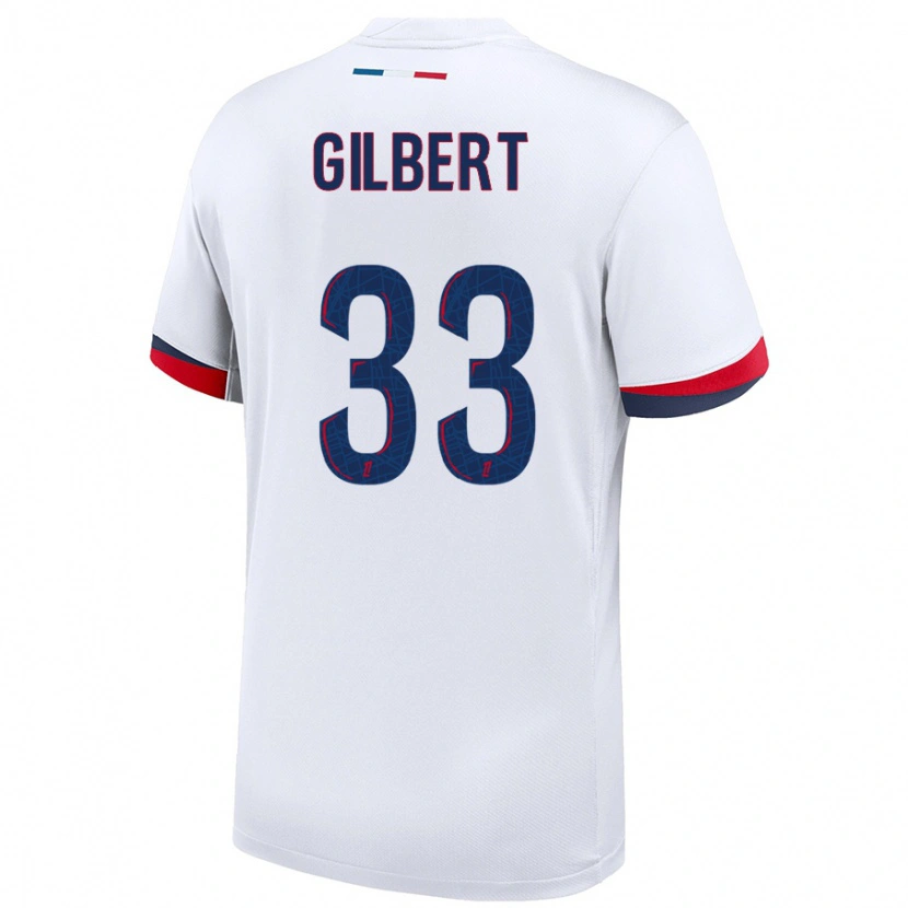 Danxen Barn Tara Elimbi Gilbert #33 Vit Blå Röd Bortatröja Matchtröjor 2024/25 Tröjor T-Tröja