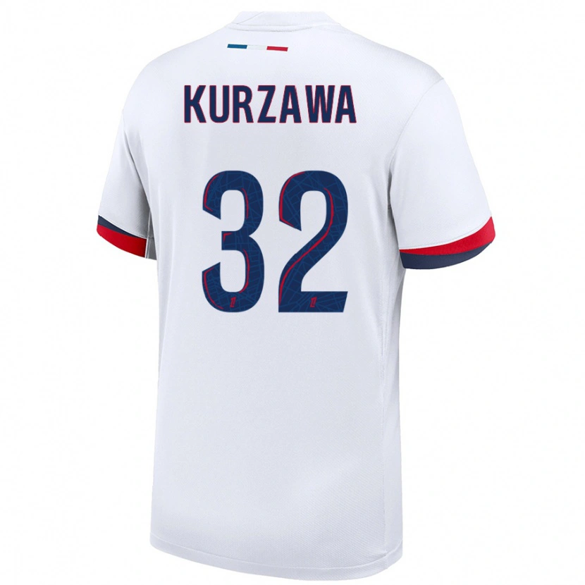 Danxen Barn Layvin Kurzawa #32 Vit Blå Röd Bortatröja Matchtröjor 2024/25 Tröjor T-Tröja