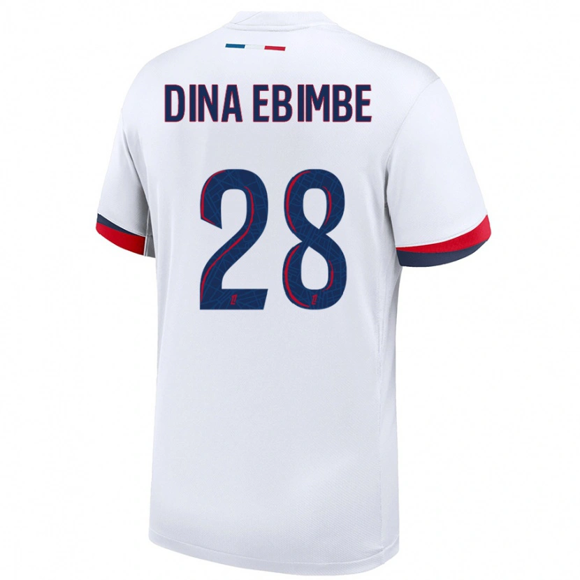 Danxen Barn Eric Junior Dina Ebimbe #28 Vit Blå Röd Bortatröja Matchtröjor 2024/25 Tröjor T-Tröja