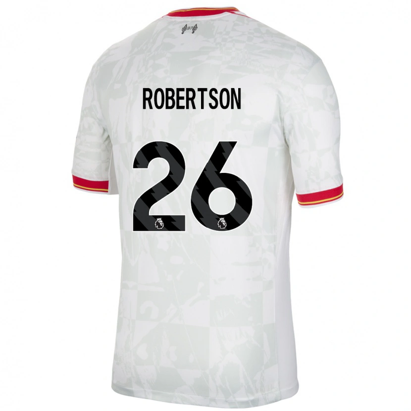 Danxen Barn Andrew Robertson #26 Vit Röd Svart Tredjesatsen Matchtröjor 2024/25 Tröjor T-Tröja