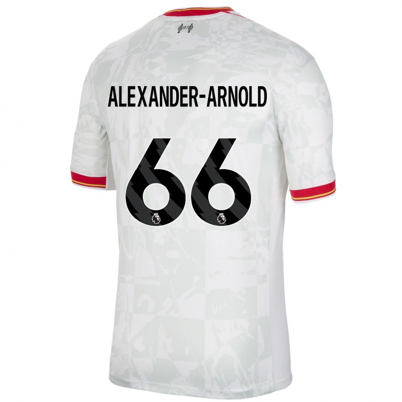 Danxen Barn Trent Alexander-Arnold #66 Vit Röd Svart Tredjesatsen Matchtröjor 2024/25 Tröjor T-Tröja