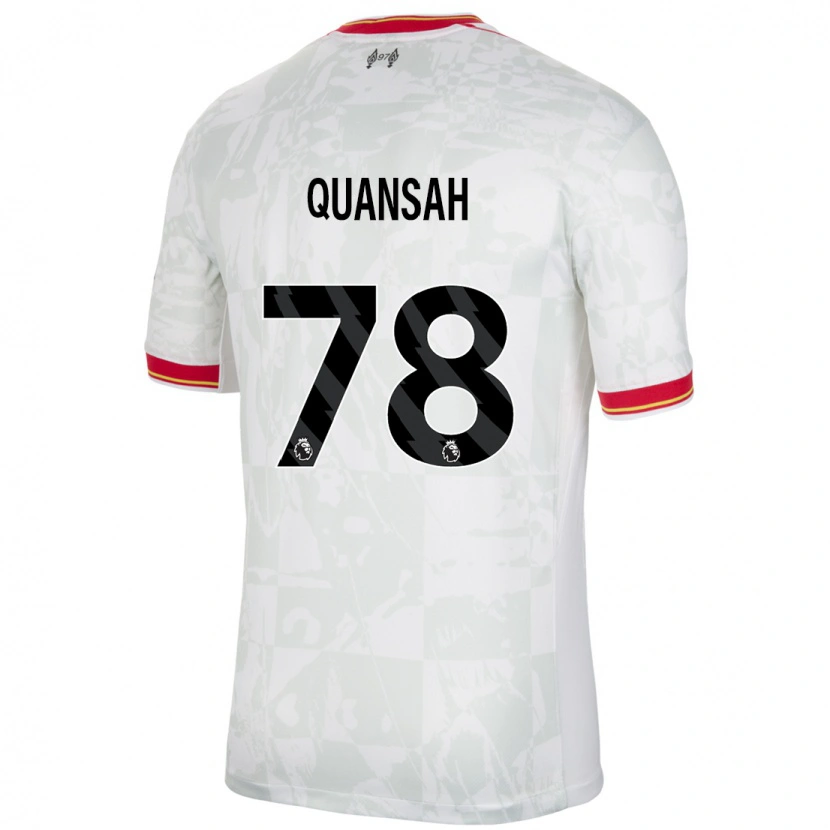 Danxen Barn Jarell Quansah #78 Vit Röd Svart Tredjesatsen Matchtröjor 2024/25 Tröjor T-Tröja