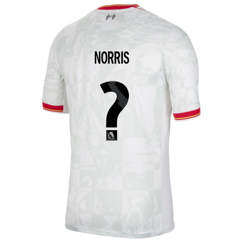 Danxen Barn James Norris #0 Vit Röd Svart Tredjesatsen Matchtröjor 2024/25 Tröjor T-Tröja