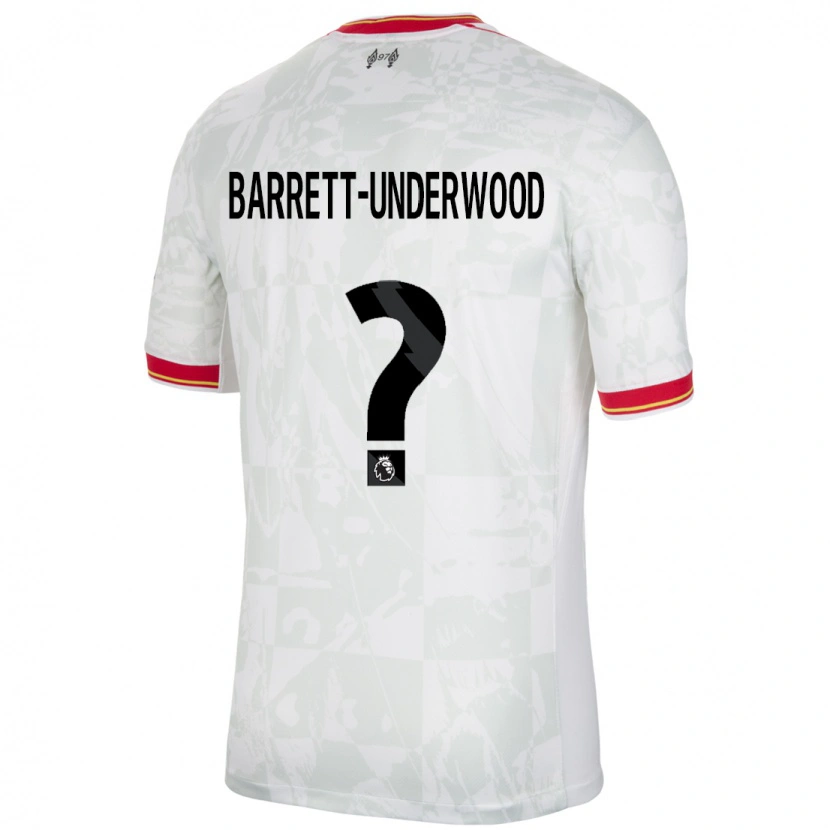 Danxen Barn Keehan Barrett-Underwood #0 Vit Röd Svart Tredjesatsen Matchtröjor 2024/25 Tröjor T-Tröja