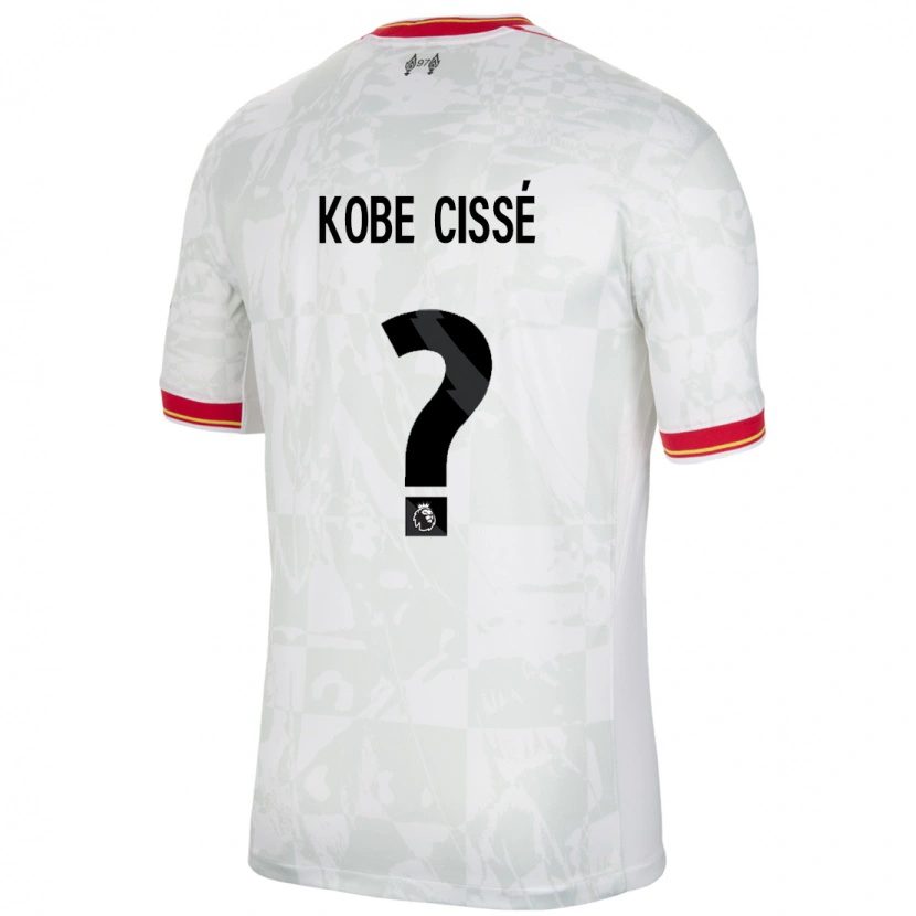 Danxen Barn Prince Kobe Cissé #0 Vit Röd Svart Tredjesatsen Matchtröjor 2024/25 Tröjor T-Tröja
