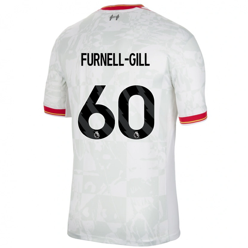 Danxen Barn Luca Furnell-Gill #60 Vit Röd Svart Tredjesatsen Matchtröjor 2024/25 Tröjor T-Tröja