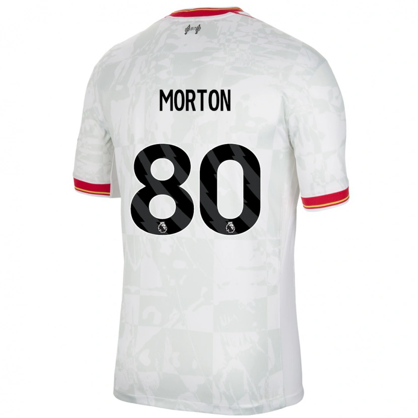 Danxen Barn Tyler Morton #80 Vit Röd Svart Tredjesatsen Matchtröjor 2024/25 Tröjor T-Tröja