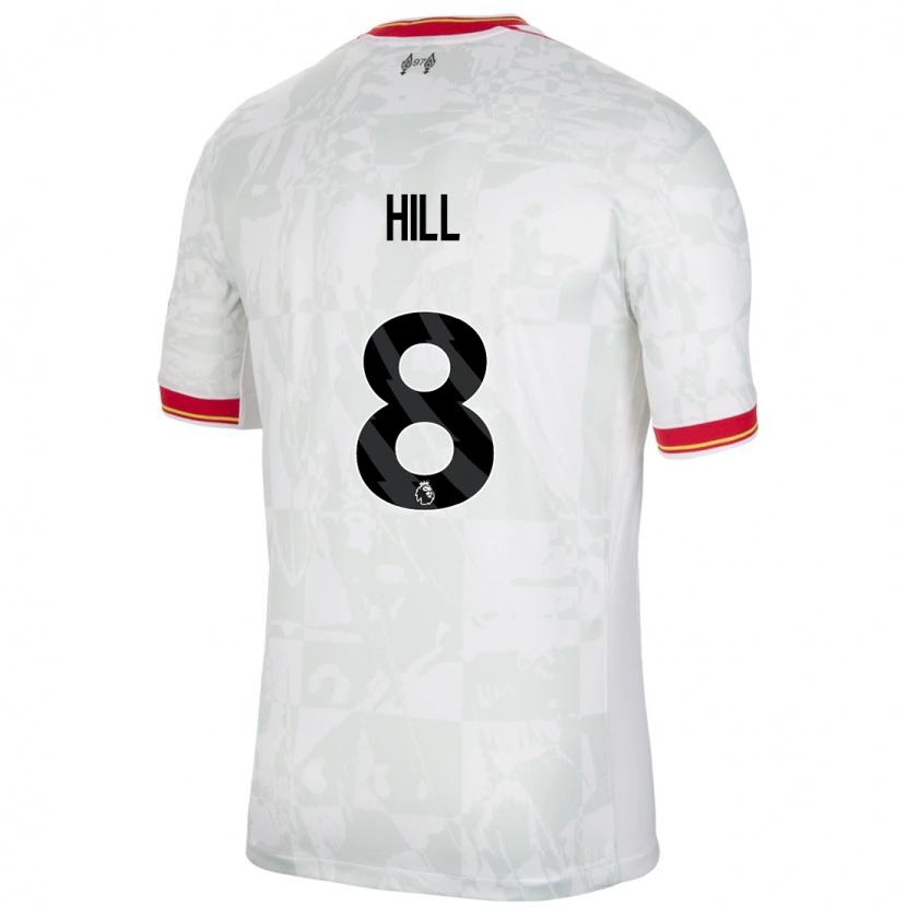 Danxen Barn Tom Hill #8 Vit Röd Svart Tredjesatsen Matchtröjor 2024/25 Tröjor T-Tröja