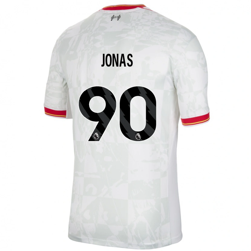 Danxen Barn Lee Jonas #90 Vit Röd Svart Tredjesatsen Matchtröjor 2024/25 Tröjor T-Tröja