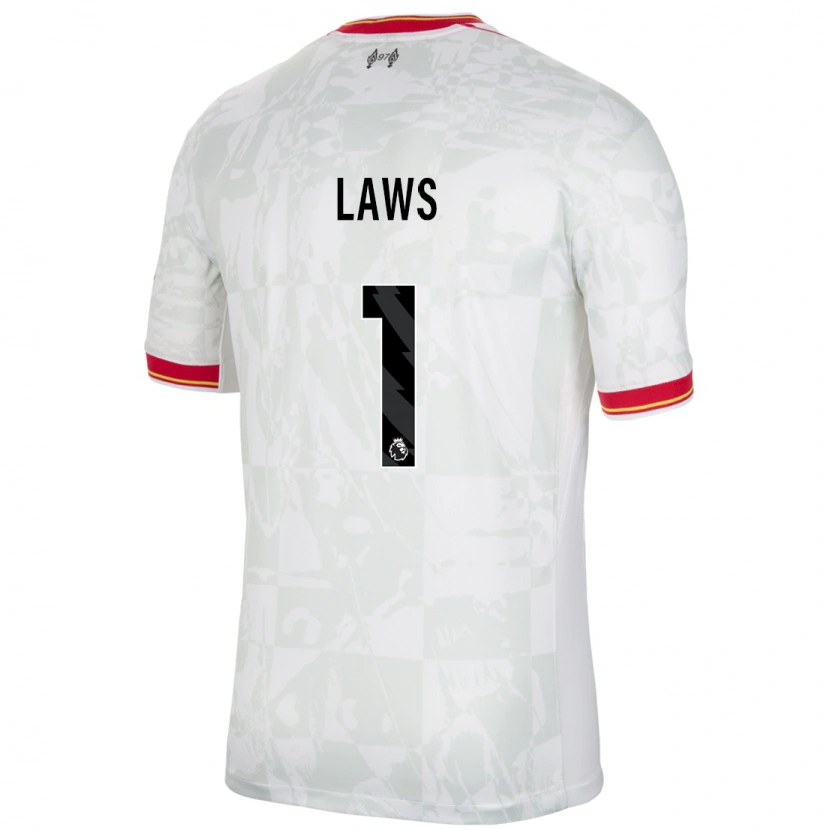 Danxen Barn Rachael Laws #1 Vit Röd Svart Tredjesatsen Matchtröjor 2024/25 Tröjor T-Tröja