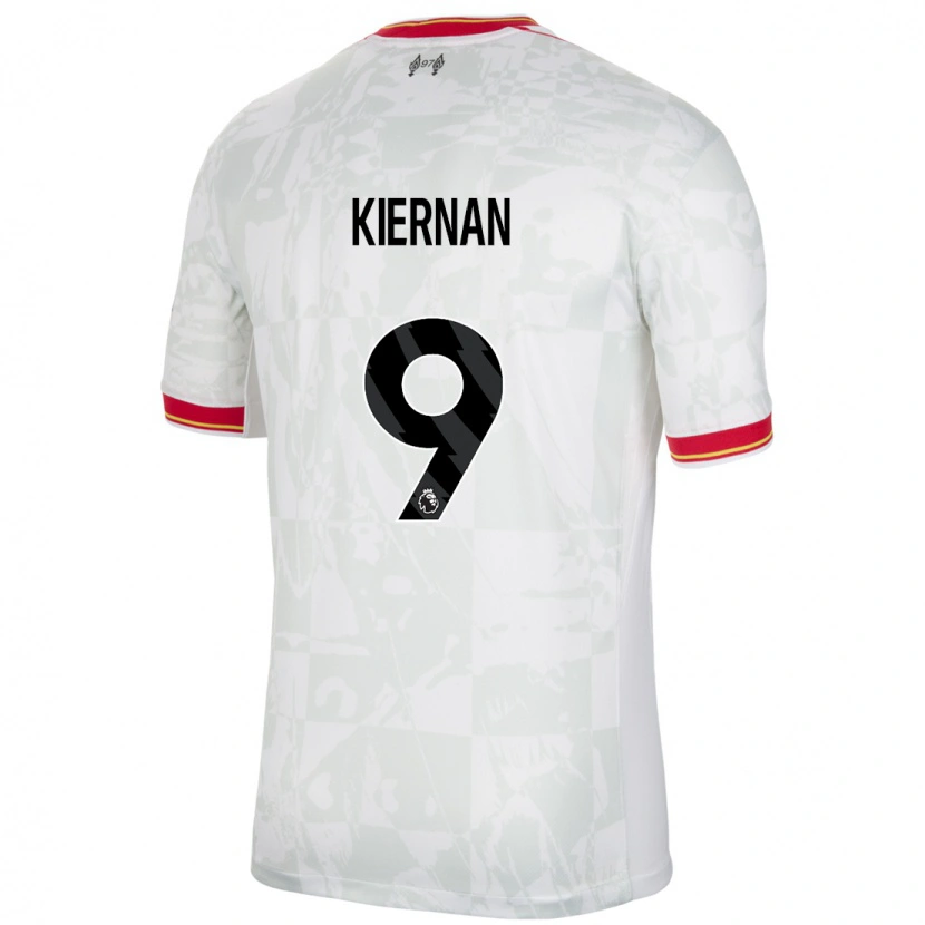 Danxen Barn Leanne Kiernan #9 Vit Röd Svart Tredjesatsen Matchtröjor 2024/25 Tröjor T-Tröja
