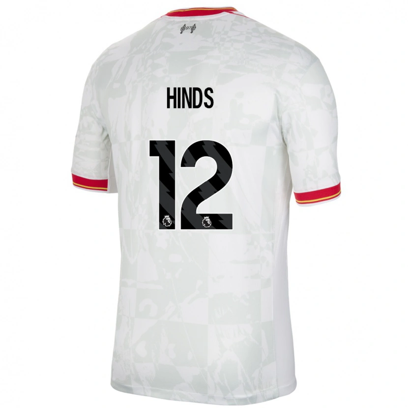 Danxen Barn Taylor Hinds #12 Vit Röd Svart Tredjesatsen Matchtröjor 2024/25 Tröjor T-Tröja