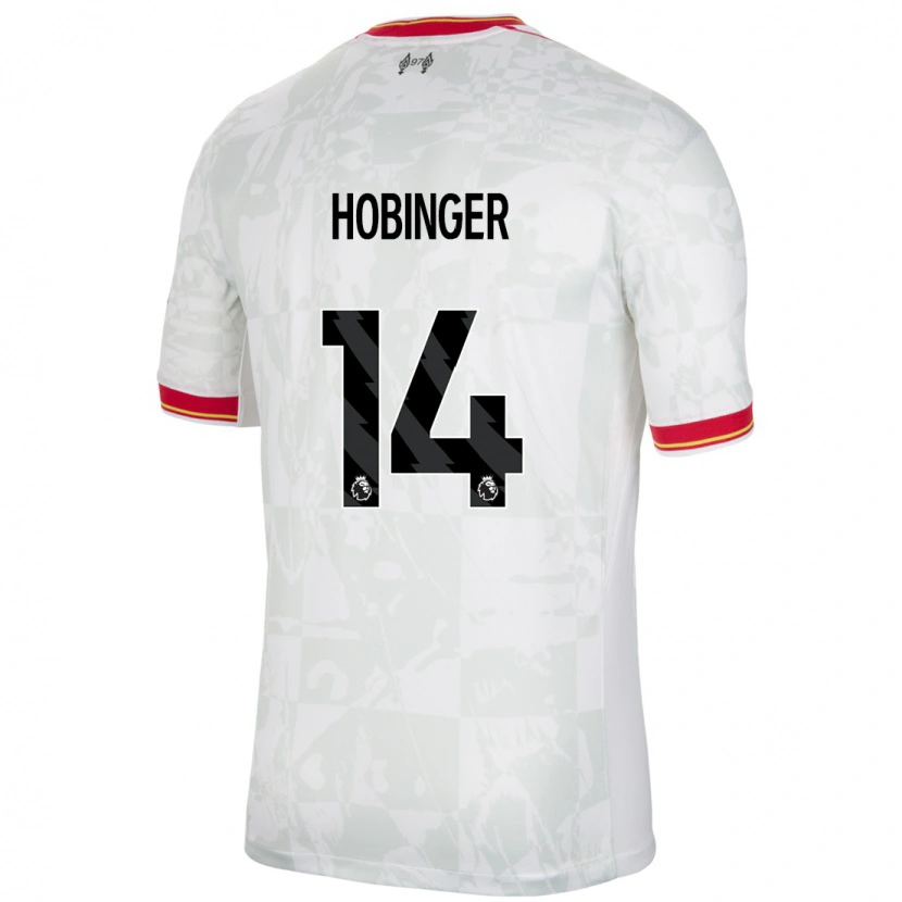 Danxen Barn Marie Höbinger #14 Vit Röd Svart Tredjesatsen Matchtröjor 2024/25 Tröjor T-Tröja
