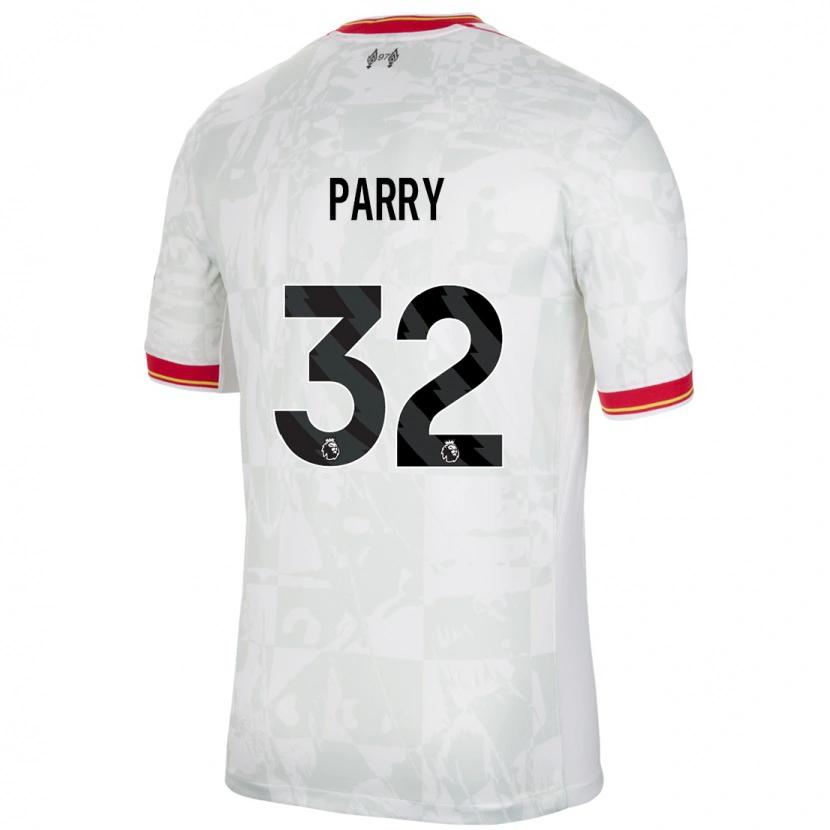 Danxen Barn Lucy Parry #32 Vit Röd Svart Tredjesatsen Matchtröjor 2024/25 Tröjor T-Tröja