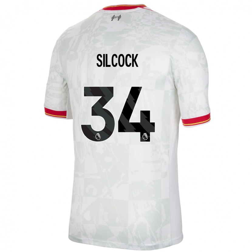 Danxen Barn Hannah Silcock #34 Vit Röd Svart Tredjesatsen Matchtröjor 2024/25 Tröjor T-Tröja
