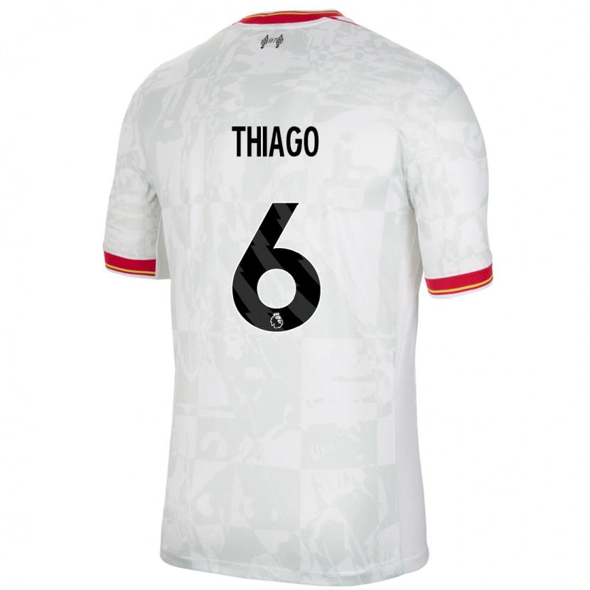 Danxen Barn Thiago #6 Vit Röd Svart Tredjesatsen Matchtröjor 2024/25 Tröjor T-Tröja
