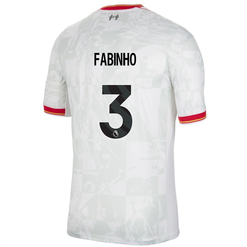 Danxen Barn Fabinho #3 Vit Röd Svart Tredjesatsen Matchtröjor 2024/25 Tröjor T-Tröja