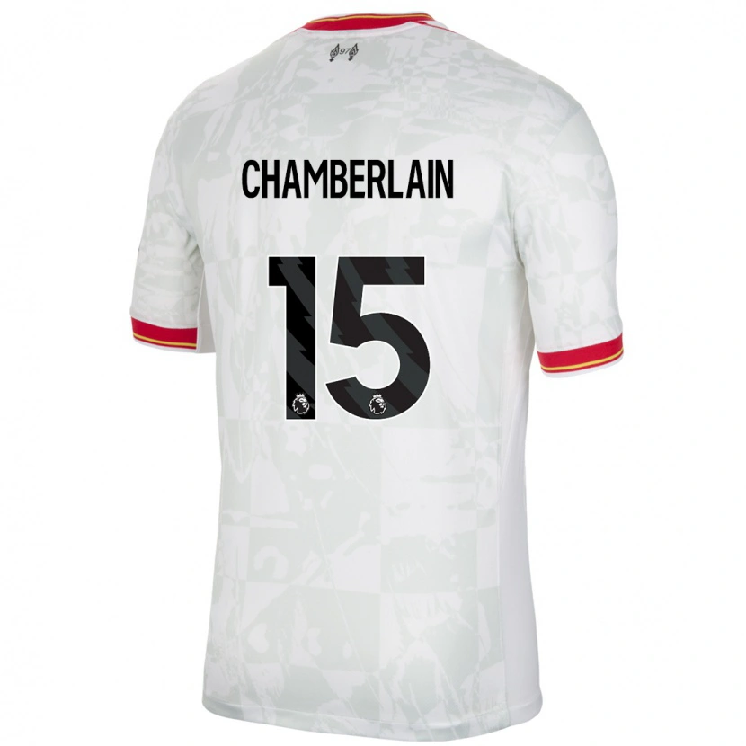Danxen Barn Alex Oxlade Chamberlain #15 Vit Röd Svart Tredjesatsen Matchtröjor 2024/25 Tröjor T-Tröja