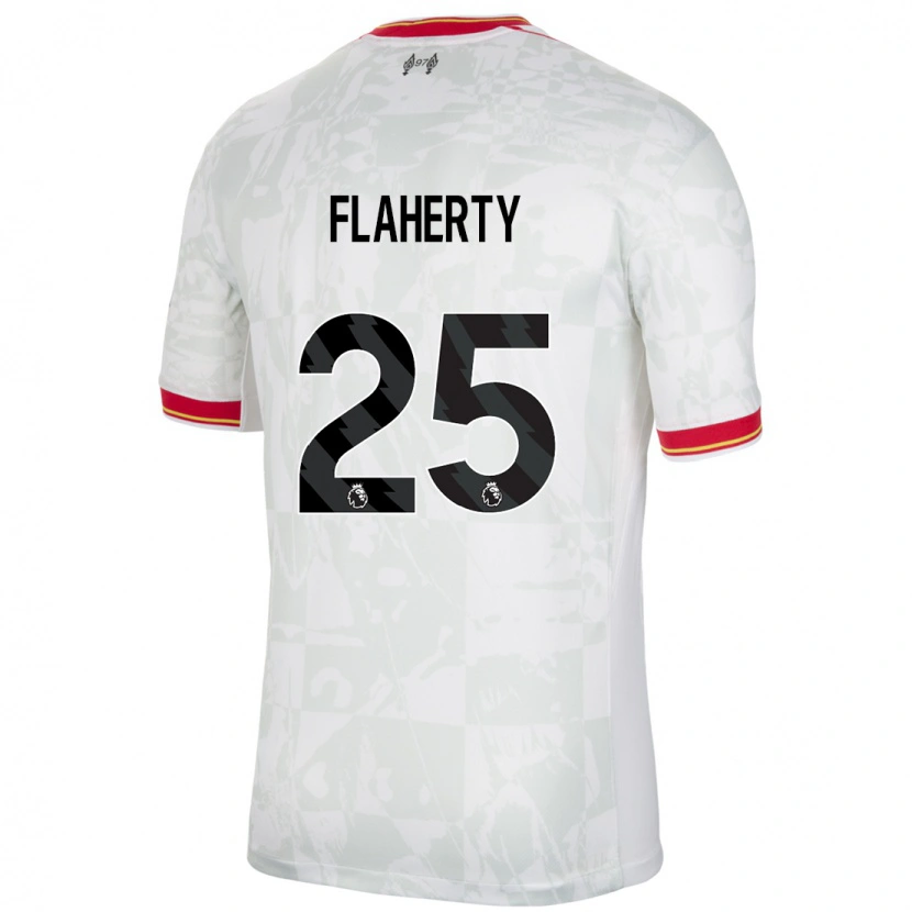 Danxen Barn Gilly Flaherty #25 Vit Röd Svart Tredjesatsen Matchtröjor 2024/25 Tröjor T-Tröja