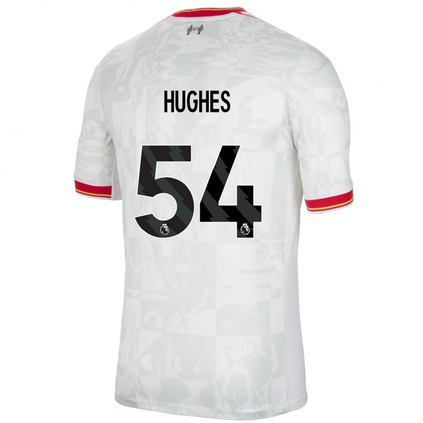 Danxen Barn Liam Hughes #54 Vit Röd Svart Tredjesatsen Matchtröjor 2024/25 Tröjor T-Tröja