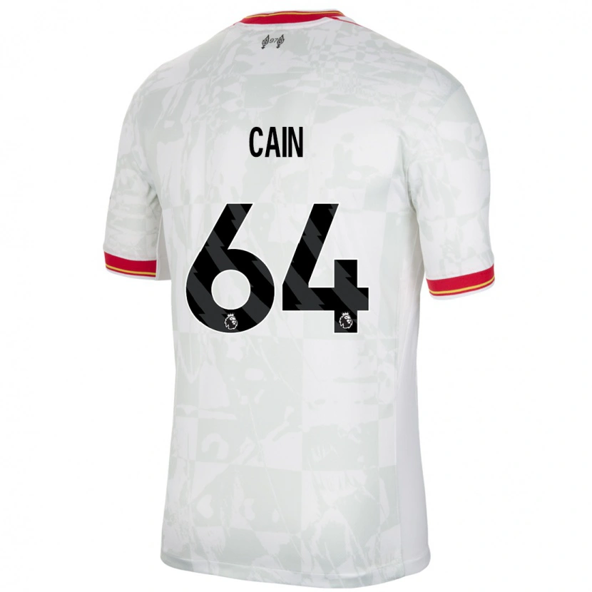 Danxen Barn Jake Cain #64 Vit Röd Svart Tredjesatsen Matchtröjor 2024/25 Tröjor T-Tröja