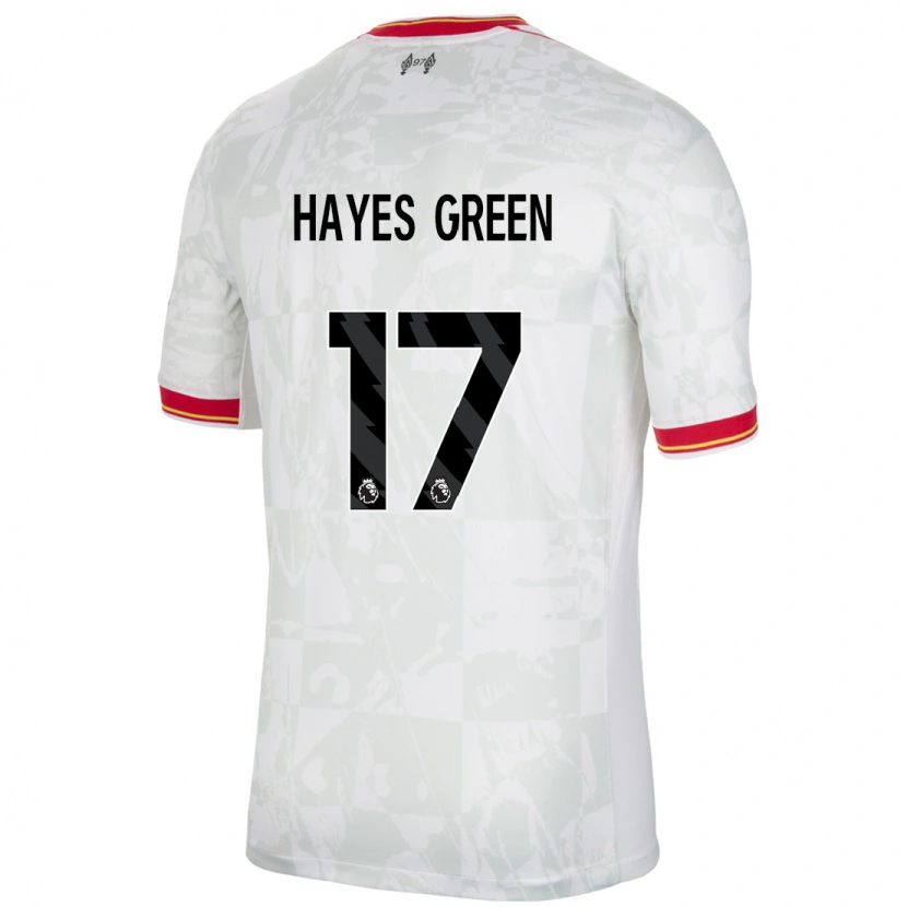 Danxen Barn Charlie Hayes-Green #17 Vit Röd Svart Tredjesatsen Matchtröjor 2024/25 Tröjor T-Tröja