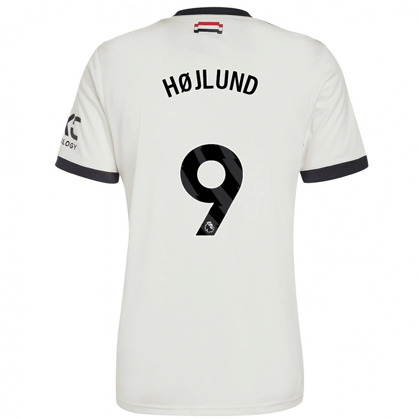 Danxen Barn Rasmus Højlund #9 Benvit Tredjesatsen Matchtröjor 2024/25 Tröjor T-Tröja