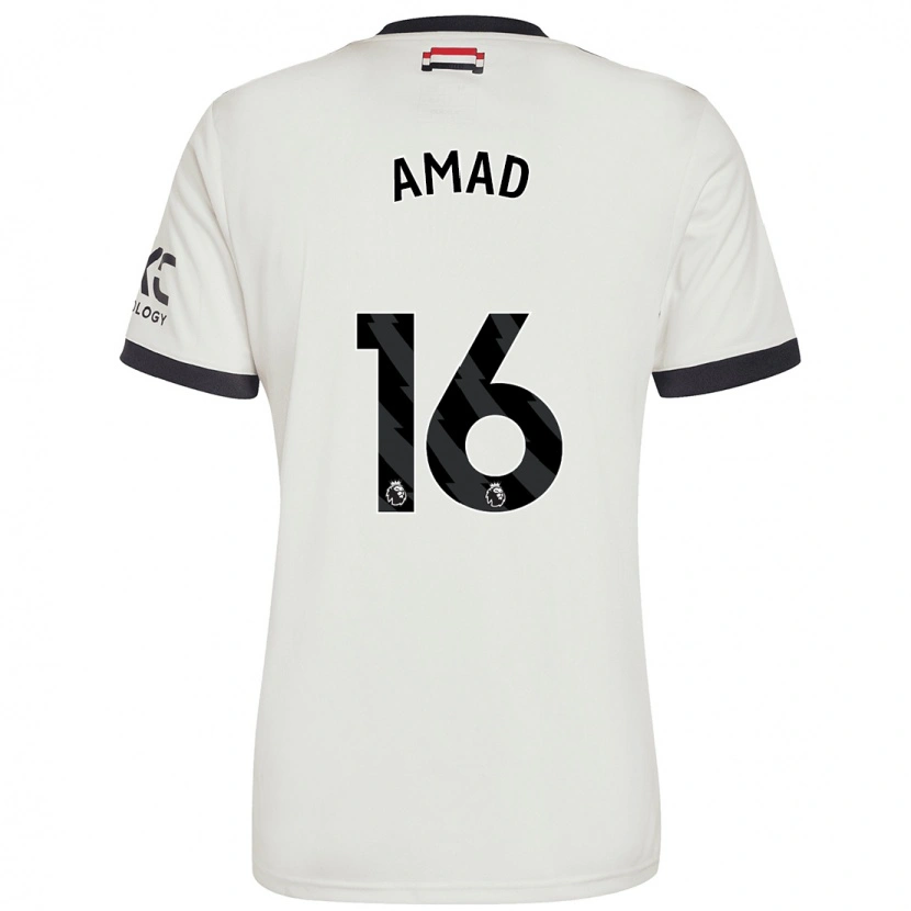 Danxen Barn Amad Diallo #16 Benvit Tredjesatsen Matchtröjor 2024/25 Tröjor T-Tröja