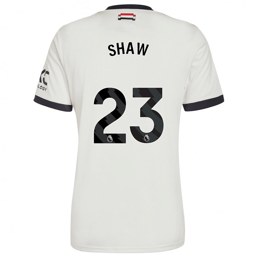Danxen Barn Luke Shaw #23 Benvit Tredjesatsen Matchtröjor 2024/25 Tröjor T-Tröja