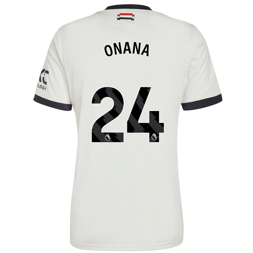 Danxen Barn André Onana #24 Benvit Tredjesatsen Matchtröjor 2024/25 Tröjor T-Tröja