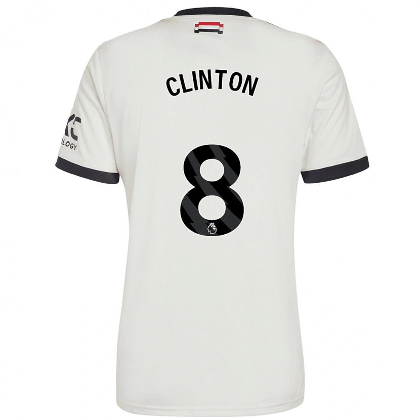 Danxen Barn Grace Clinton #8 Benvit Tredjesatsen Matchtröjor 2024/25 Tröjor T-Tröja
