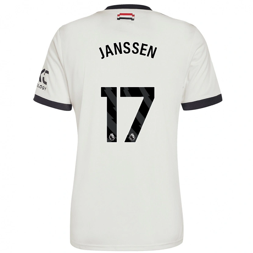 Danxen Barn Dominique Janssen #17 Benvit Tredjesatsen Matchtröjor 2024/25 Tröjor T-Tröja