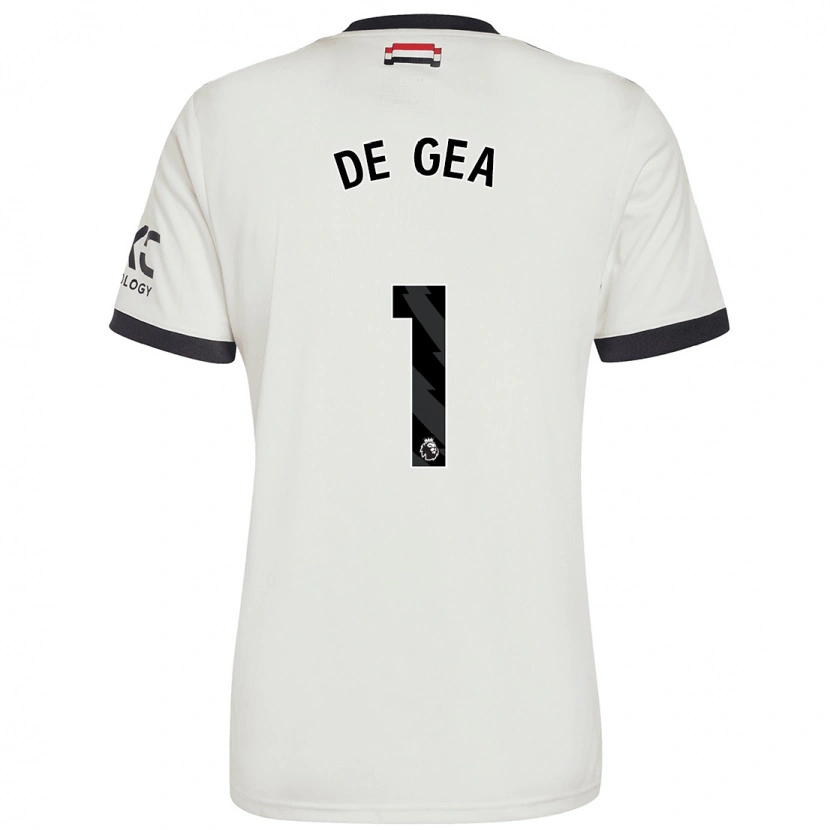 Danxen Barn David De Gea #1 Benvit Tredjesatsen Matchtröjor 2024/25 Tröjor T-Tröja