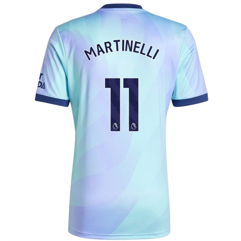 Danxen Barn Gabriel Martinelli #11 Aqua Tredjesatsen Matchtröjor 2024/25 Tröjor T-Tröja