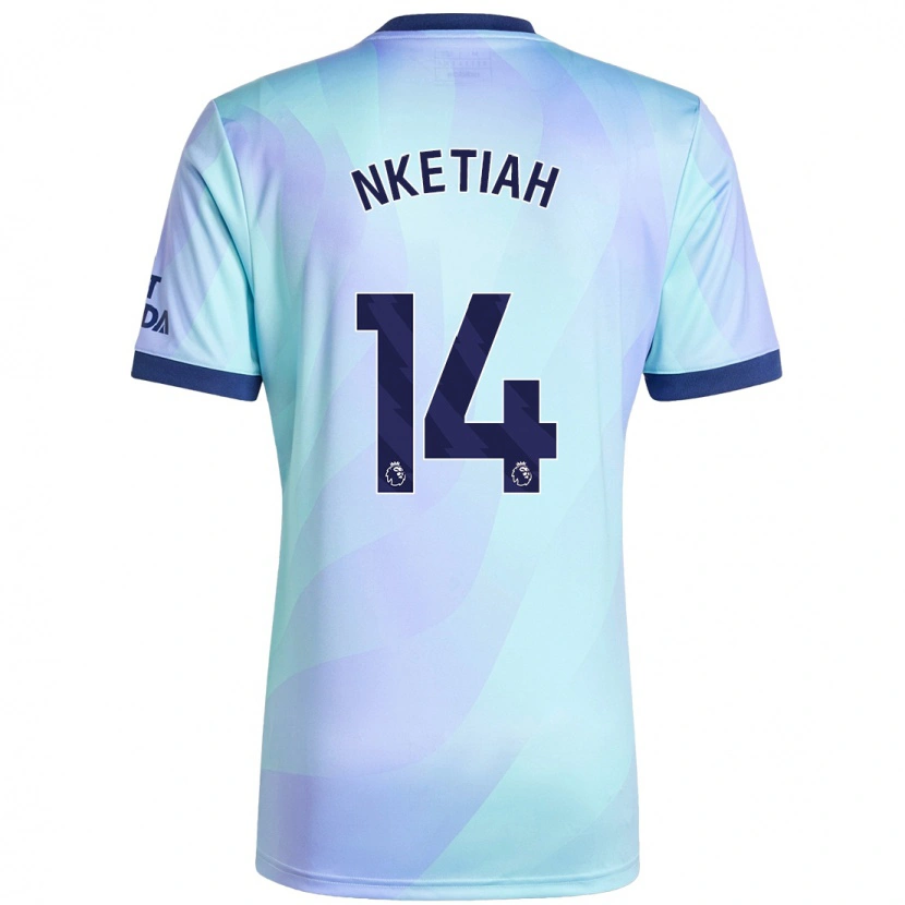 Danxen Barn Eddie Nketiah #14 Aqua Tredjesatsen Matchtröjor 2024/25 Tröjor T-Tröja